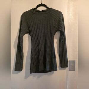 VENUS Olive Green Ribbed Long Sleeve Top